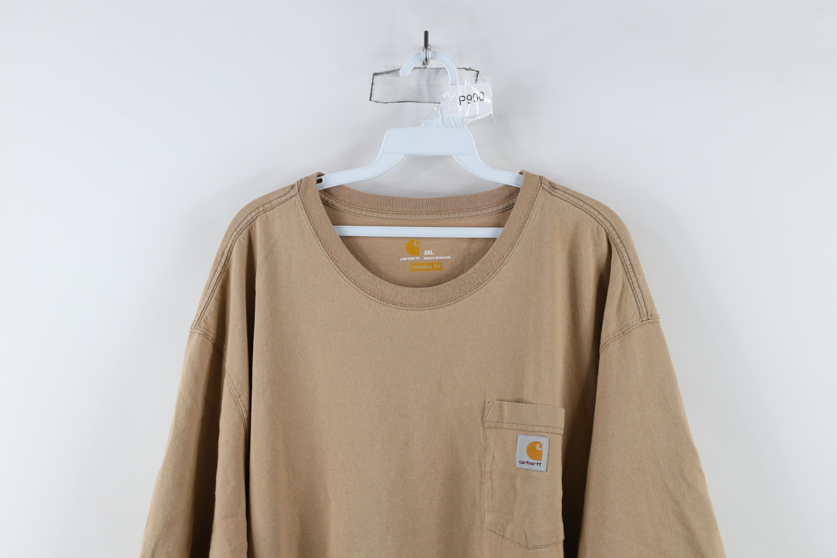 Carhartt × Vintage Vintage Carhartt Faded Spell Out Pocket T-Shirt Beige Tan Size US XXL / EU 58 / 5 - 2 Thumbnail
