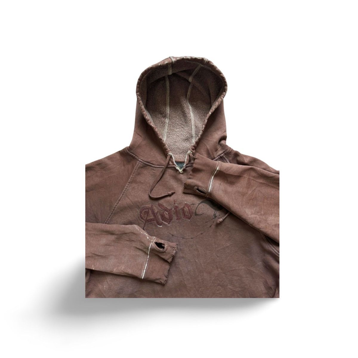 Vintage Adio Y2K Mocha Brown Overdyed Baggy Skate Hoodie Sweatshirt Size US L / EU 52-54 / 3 - 4 Thumbnail