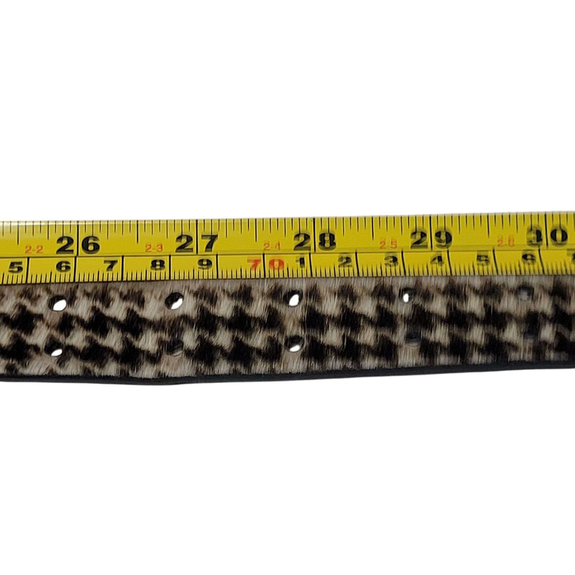 Nanette Lepore Nanette Lepore Houndstooth Gingham Genuine Leather Fur Belt Size ONE SIZE - 4 Thumbnail