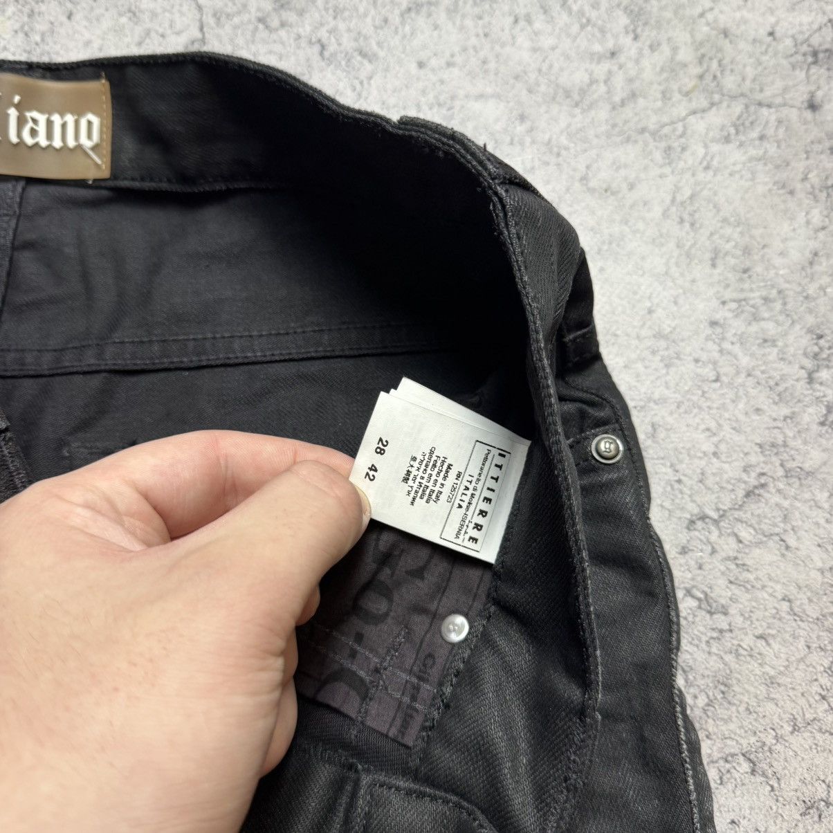 John Galliano NEW Galliano Y2K 00s Big Logo Jeans Size 28" / US 6 / IT 42 - 6 Thumbnail