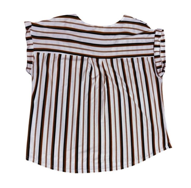 Other Flower & Feather Striped Zip-Front Blouse – Size 1X Size XXL / US 16-18 / IT 52-54 - 2 Thumbnail