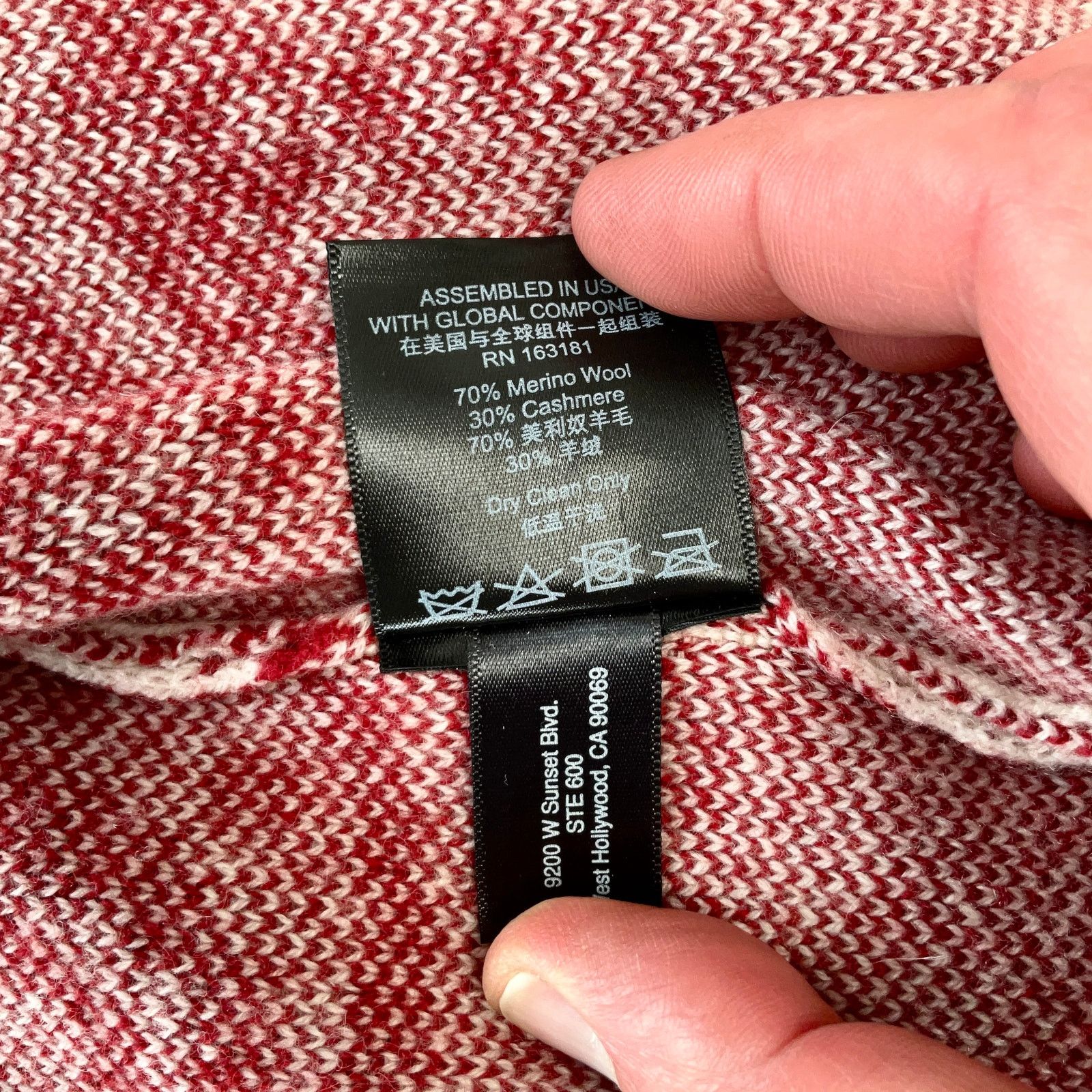 Rhude RHUDE: Men's Cream & Red Wool/Cashmere Cardigan - Small Size US S / EU 44-46 / 1 - 6 Thumbnail