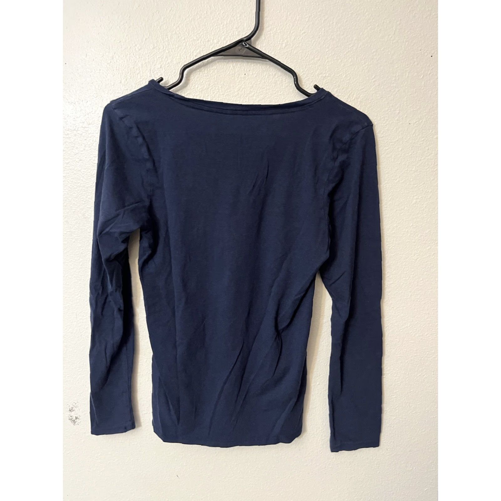 Lucky Brand Vintage Lucky Brand Women's Sleep Shirt XS Navy Blue Long Sleeve Cotton Modal Lounge Top Size XS / US 0-2 / IT 36-38 - 2 Thumbnail