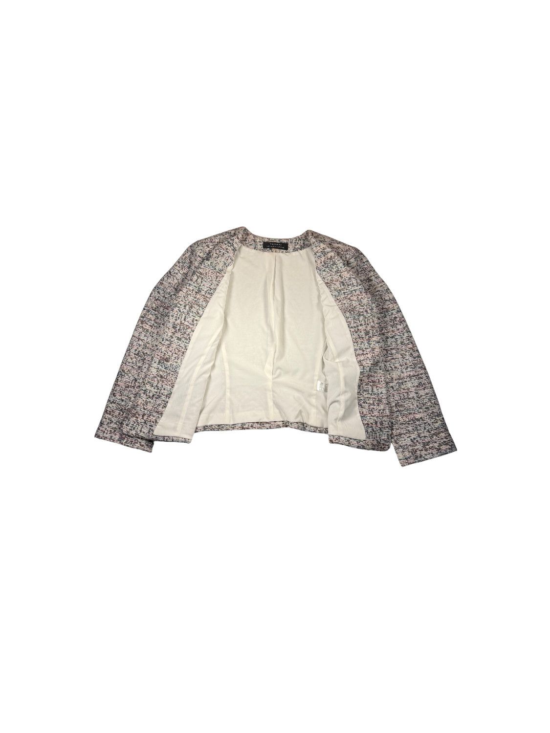 Elie Tahari Tahari Blazer Textured Neutral Jacket Business Casual Office Size L / US 10 / IT 46 - 4 Thumbnail