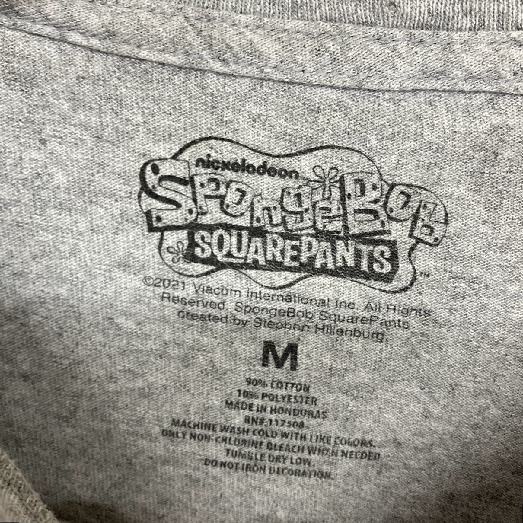 Nickelodeon Mens SpongeBob T Shirt Medium Graphic Print Long Sleeve Nickelodeon Cartoon Funny Gray Cotton Blend Crew Neck Casual Mens Size US M / EU 48-50 / 2 - 5 Thumbnail
