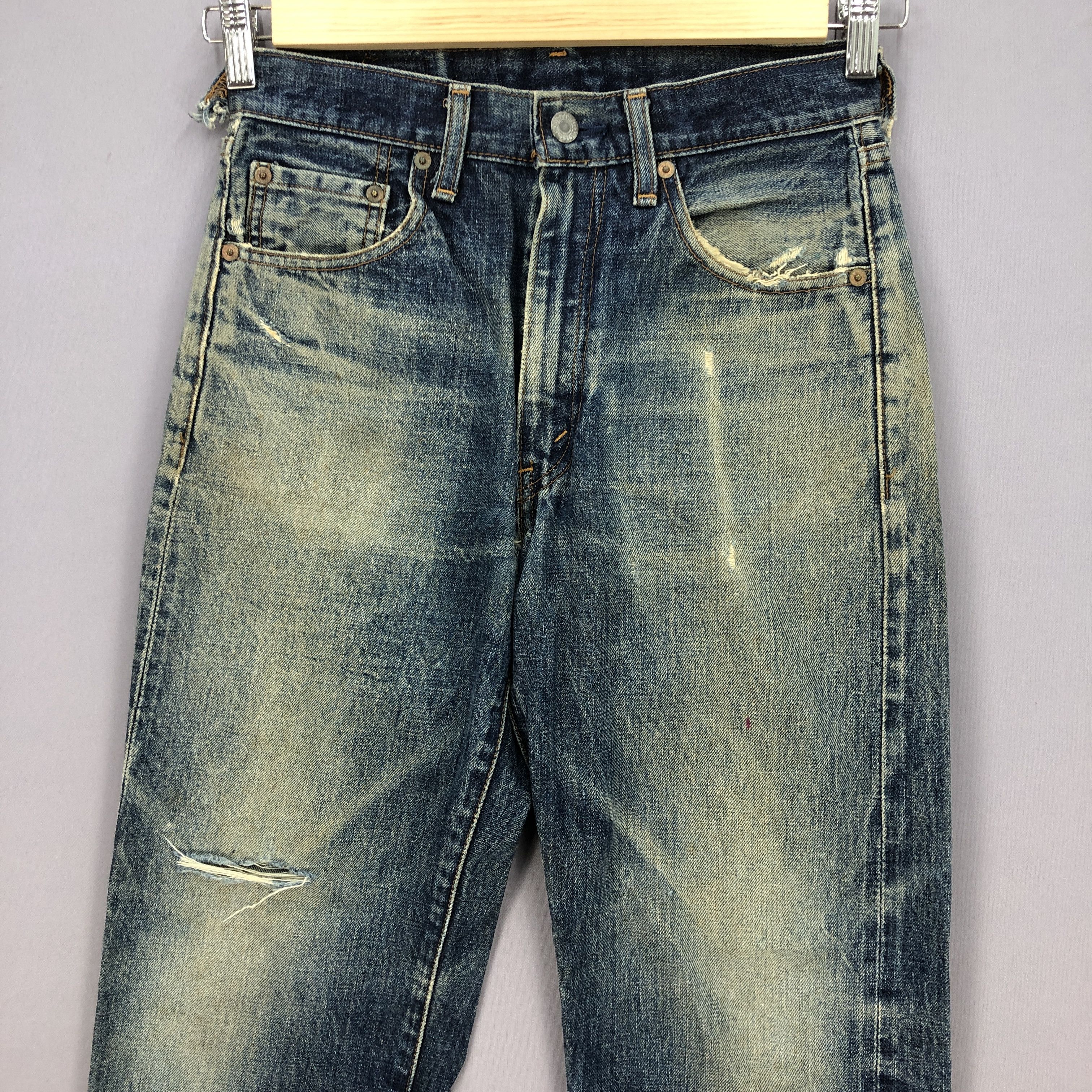 Levi's Vintage 90s Levi's Selvedge Jeans Levis 502 Distressed Denim Size 26" / US 2 / IT 38 - 3 Thumbnail