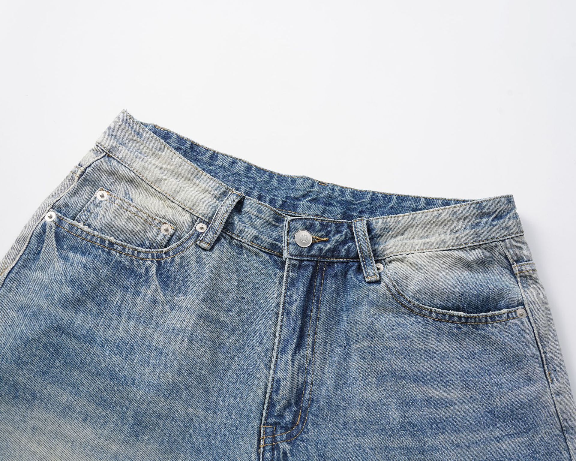 Japanese Brand × Jean High street washed gradient denim shorts y2k Size US 32 / EU 48 - 3 Thumbnail