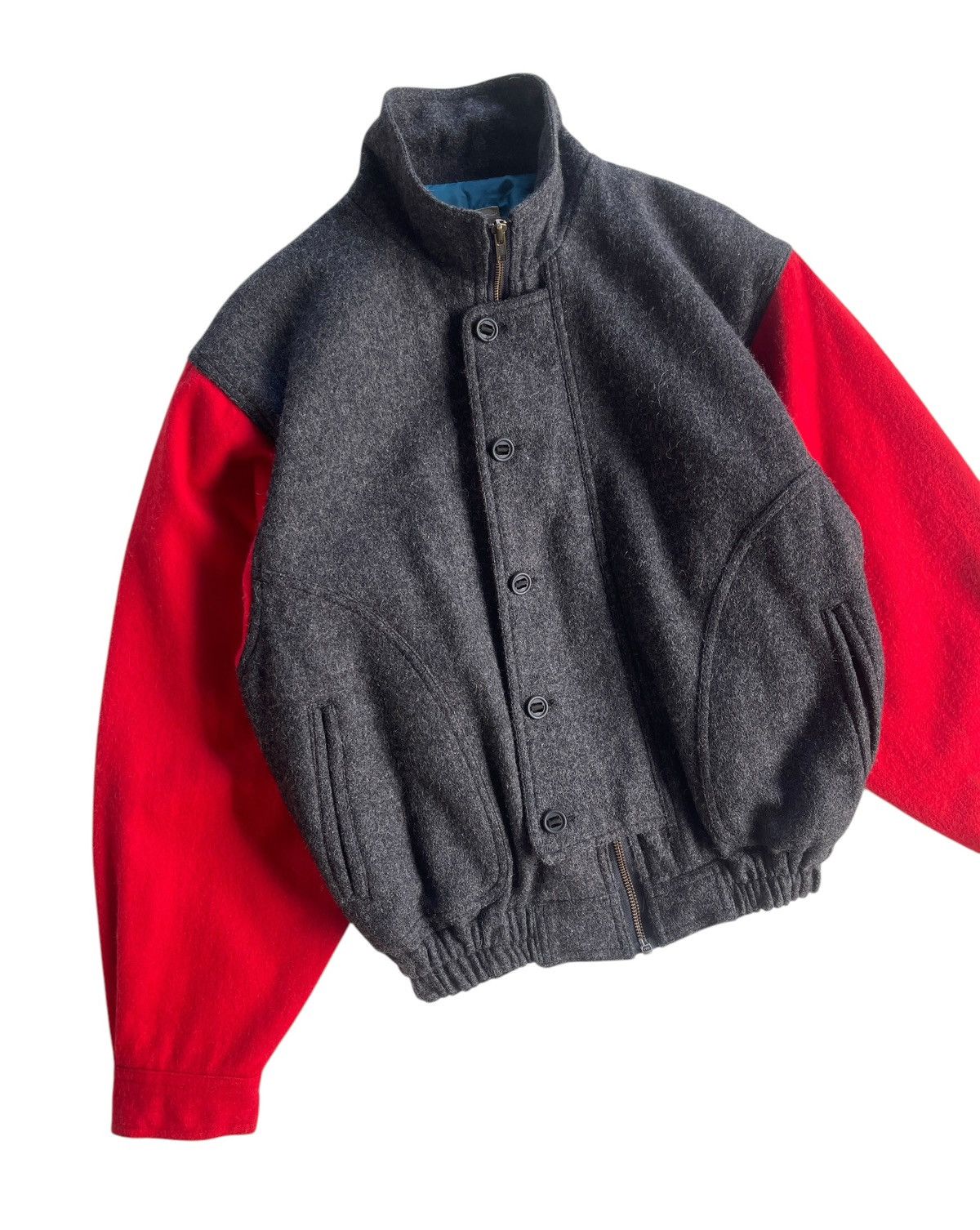 Japanese Brand Vintage 90s Boite Fraiche Homme Wool Bomber Jacket Size US M / EU 48-50 / 2 - 6 Thumbnail