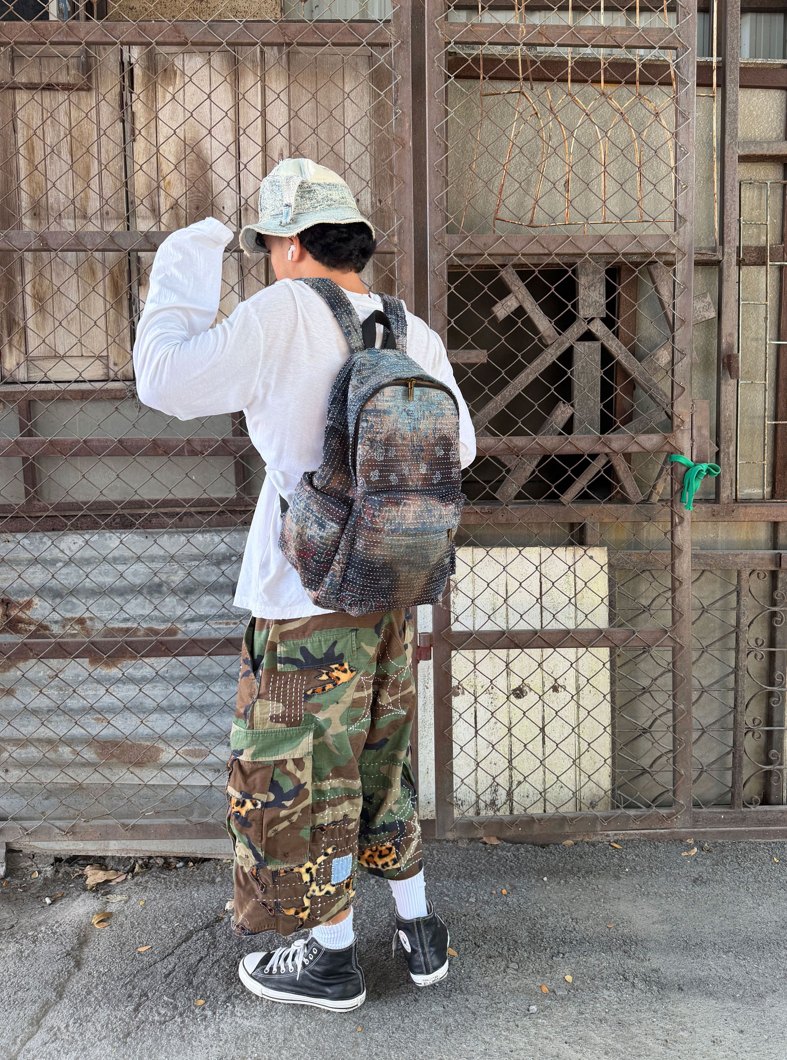 Japanese Brand 1995s VINTAGE CAMO CARGO SASHIKO PATCH SHORTS Size US 34 / EU 50 - 17 Thumbnail