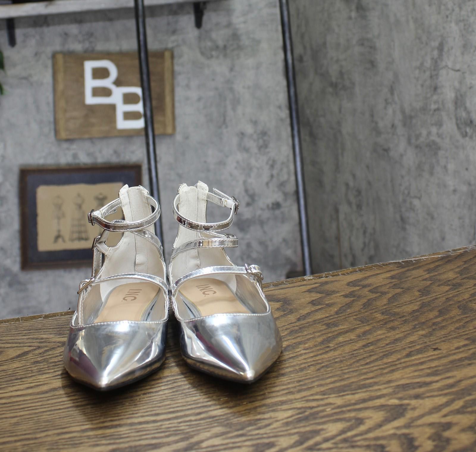 Other Inc International Concepts Womens Valan Flats Silver Gray 6m Size US 6 / IT 36 - 3 Thumbnail