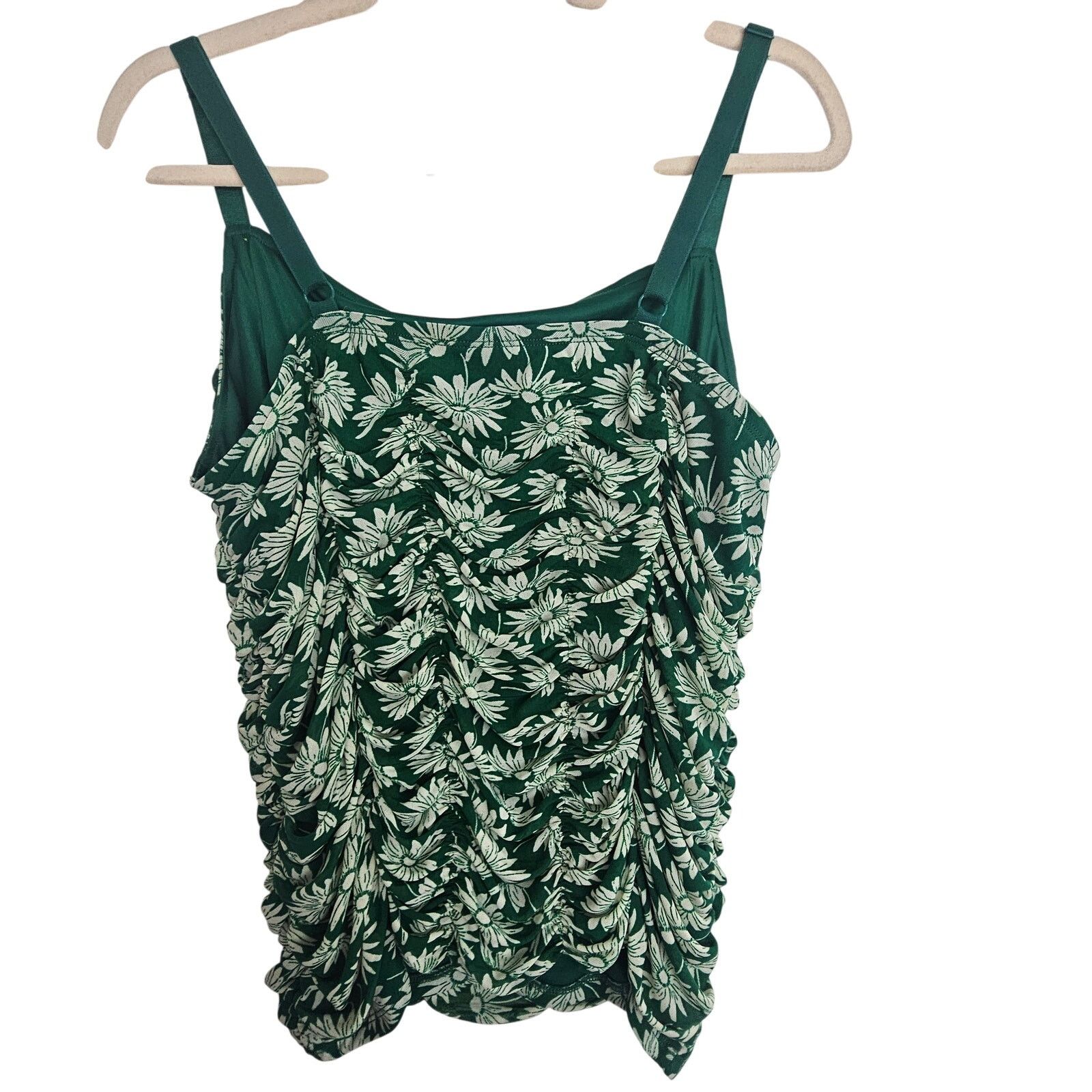 Torrid Torrid Womens Ditsy Floral Ruched Tank Plus Size 2X Stretch Size XXL / US 16-18 / IT 52-54 - 8 Thumbnail
