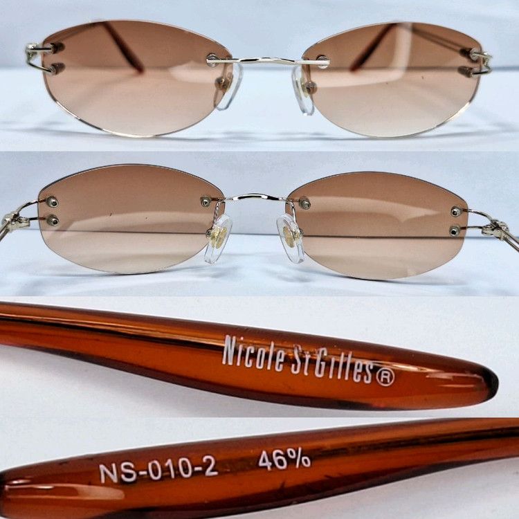 Vintage Nicole St Gilles NS-010-2 Rimless Sunglasses Oval Size ONE SIZE - 6 Thumbnail