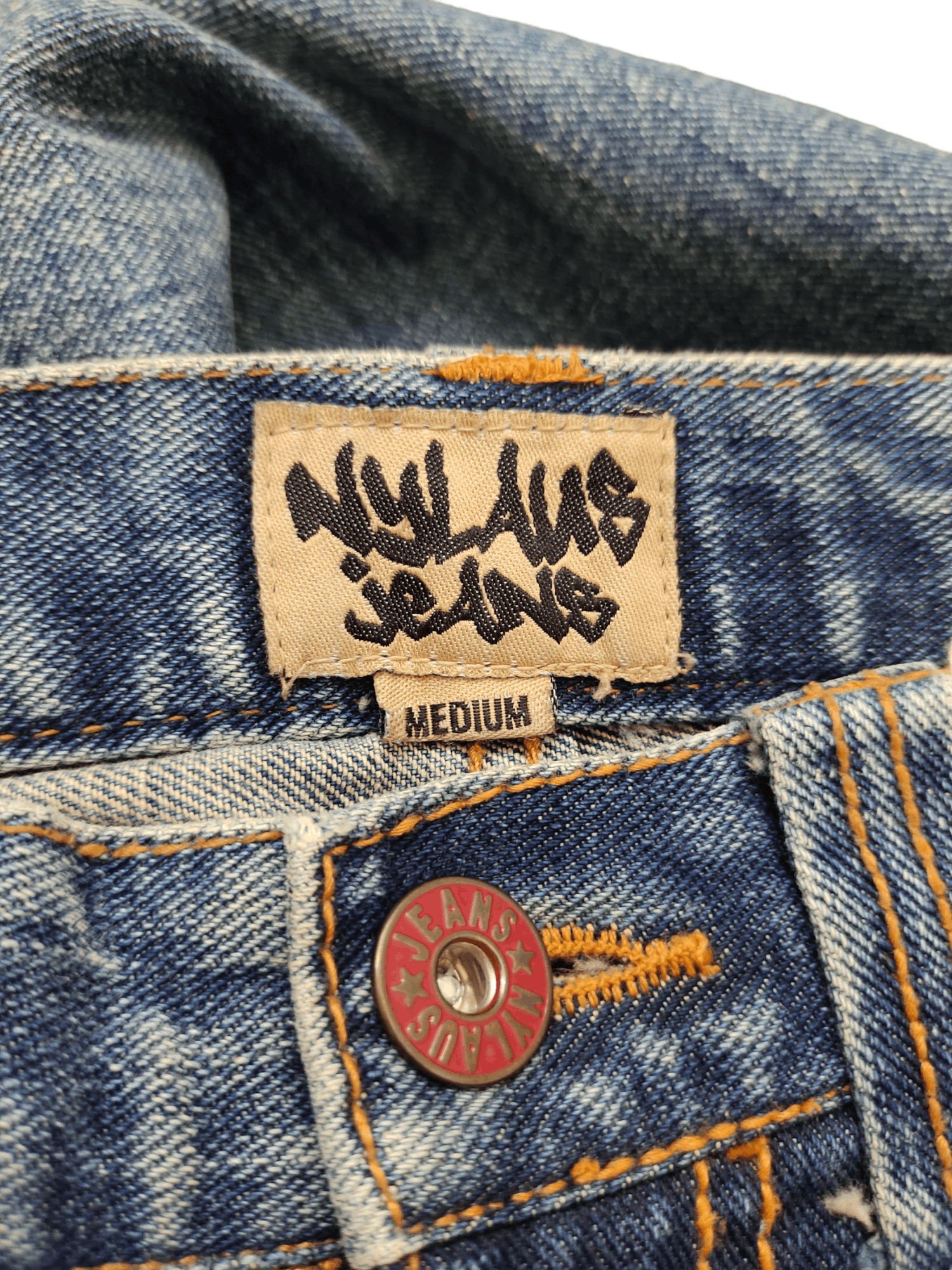 If Six Was Nine Flare Jeans Nylaus Distress Embroidered Denim Bootcut Mudmax Size US 30 / EU 46 - 20 Thumbnail