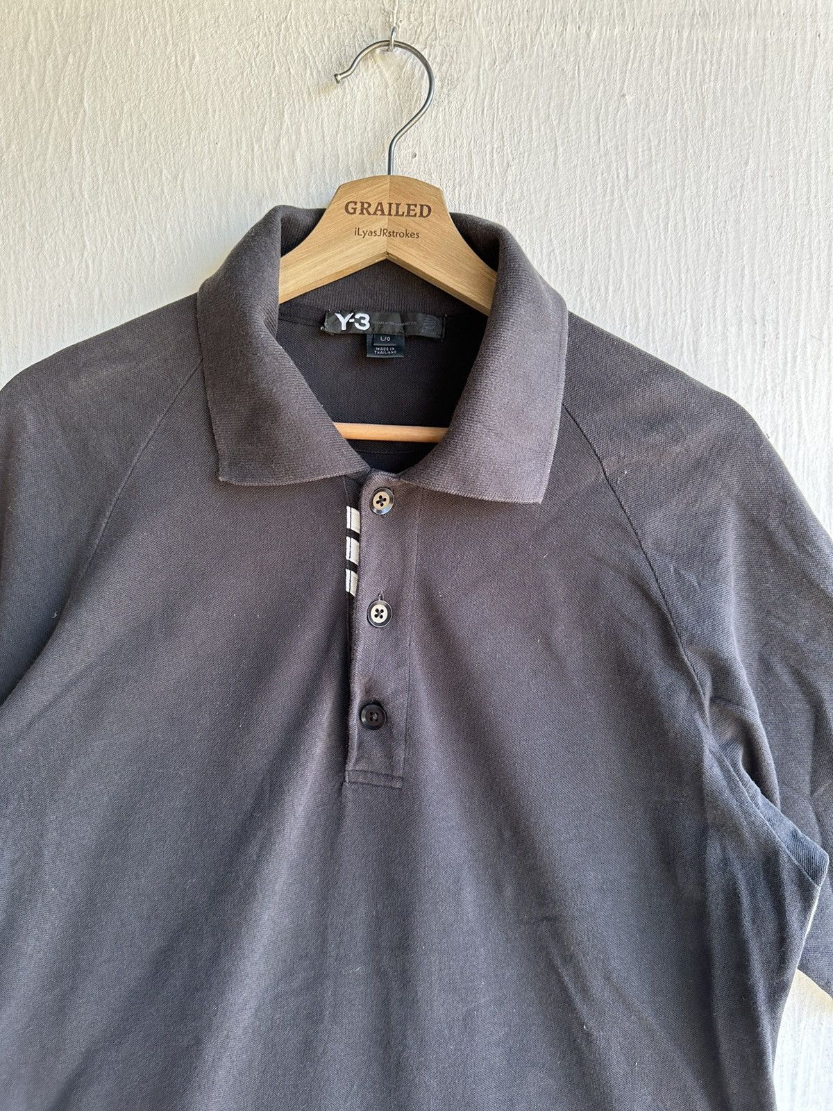 Adidas × Y's Y-3 Yohji Yamamoto Adidas Collar Tee Size US M / EU 48-50 / 2 - 2 Thumbnail