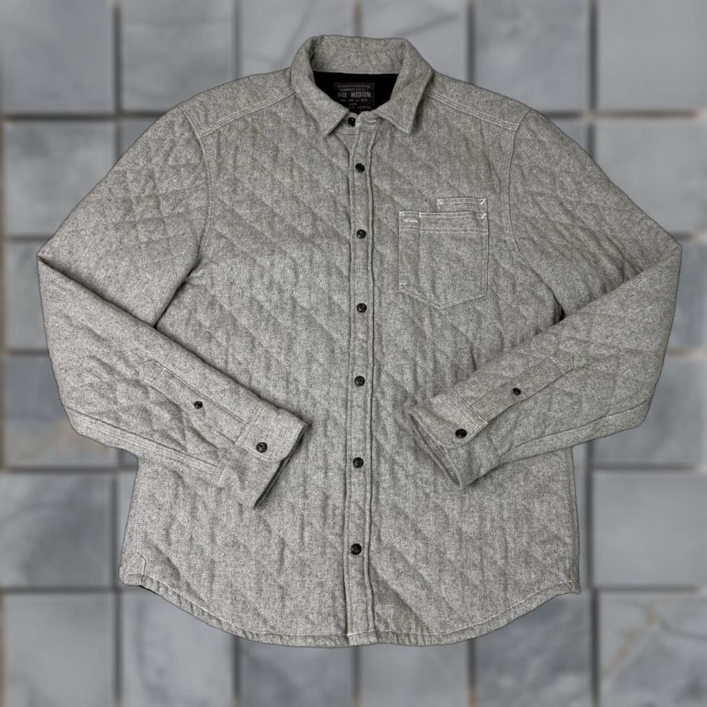 Allsaints AllSaints Jacket Unisex Adults M Grey Wool Quilted Lining Cotton Spitalfield Randal Zip Button Size US M / EU 48-50 / 2 - 1 Thumbnail