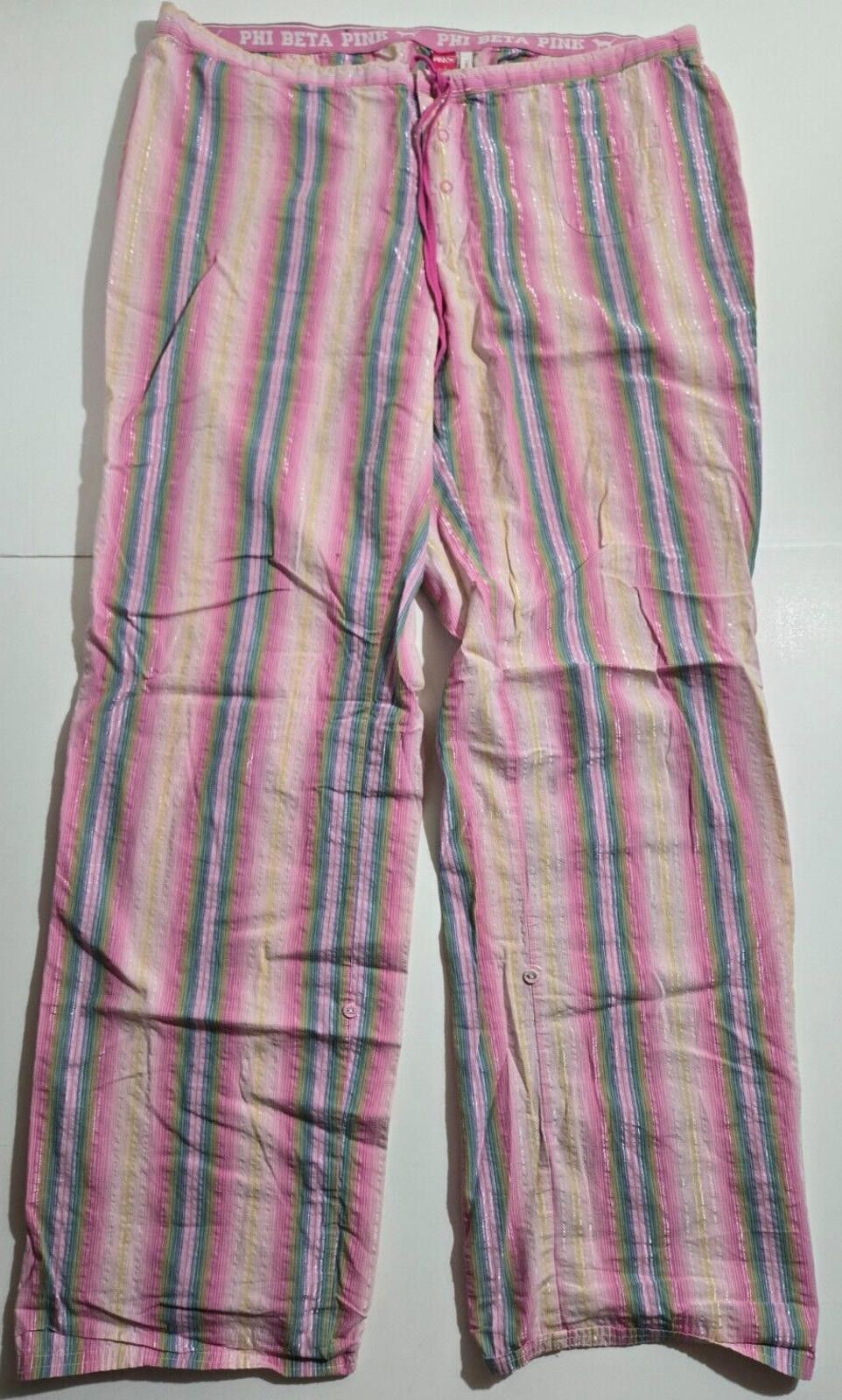 Designer Victorias Secret PINK Metallic Vintage Pajama Capri M Size 32" / US 10 / IT 46 - 1 Thumbnail