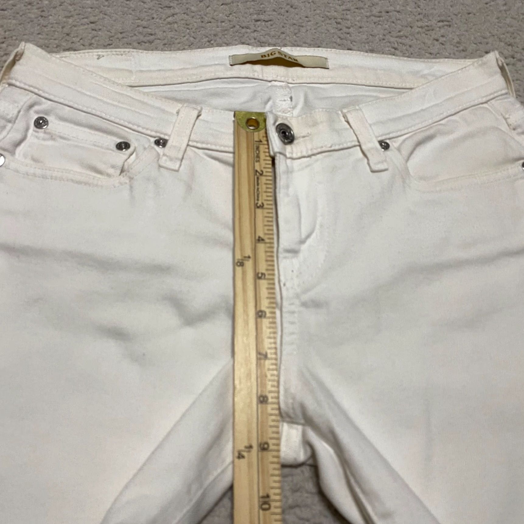 Denime BIG STAR Jeans Women Skinny Mid Rise Light Wash White 28 Inseam 26 Inseam Stretch Cotton Denim Baggy? (Wait) Size 28" / US 6 / IT 42 - 4 Thumbnail