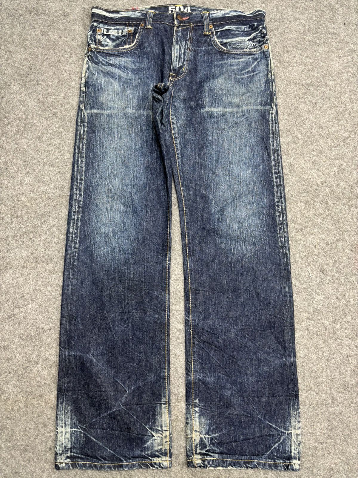 Edwin 💥90s Style💥Vintage Wide Edwin 504R Cool Fades Denim F606 Size US 37 - 22 Thumbnail