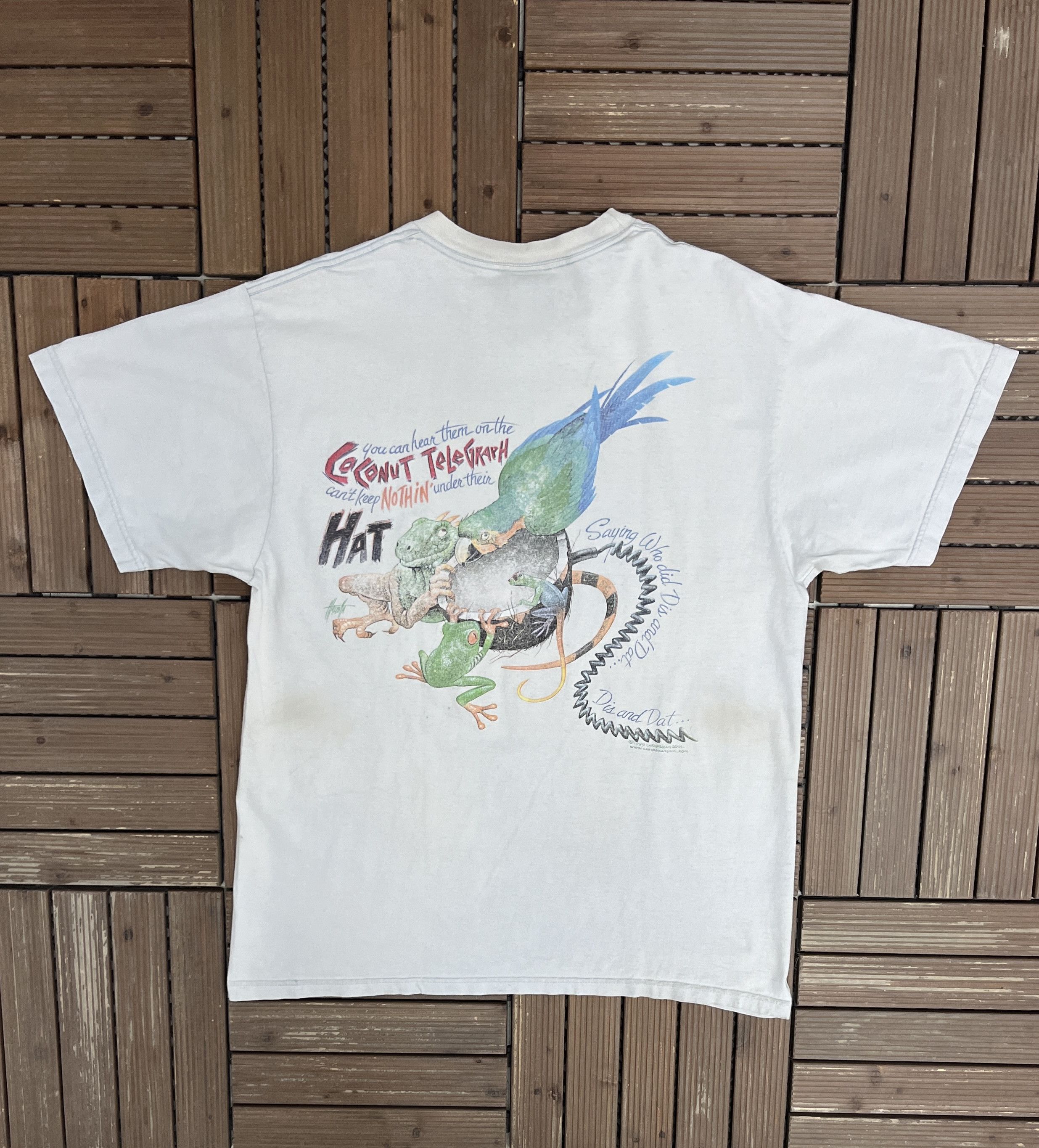 Vintage Caribbean Soul Coconut Telegraph Vintage T-Shirt Tee Size US XL / EU 56 / 4 - 4 Thumbnail