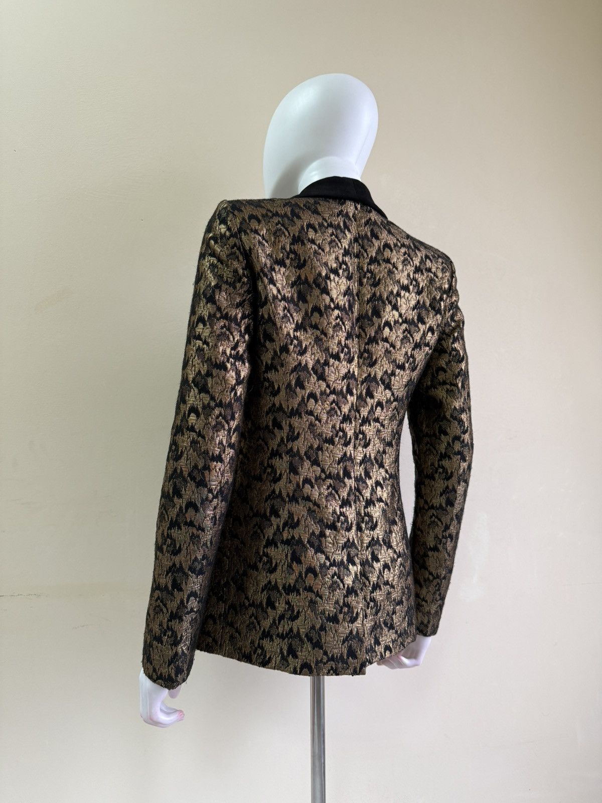 Sezane Sezane Womens Black Gold Jacquard Blazer Jacket Size 36 Size XS / US 0-2 / IT 36-38 - 8 Thumbnail