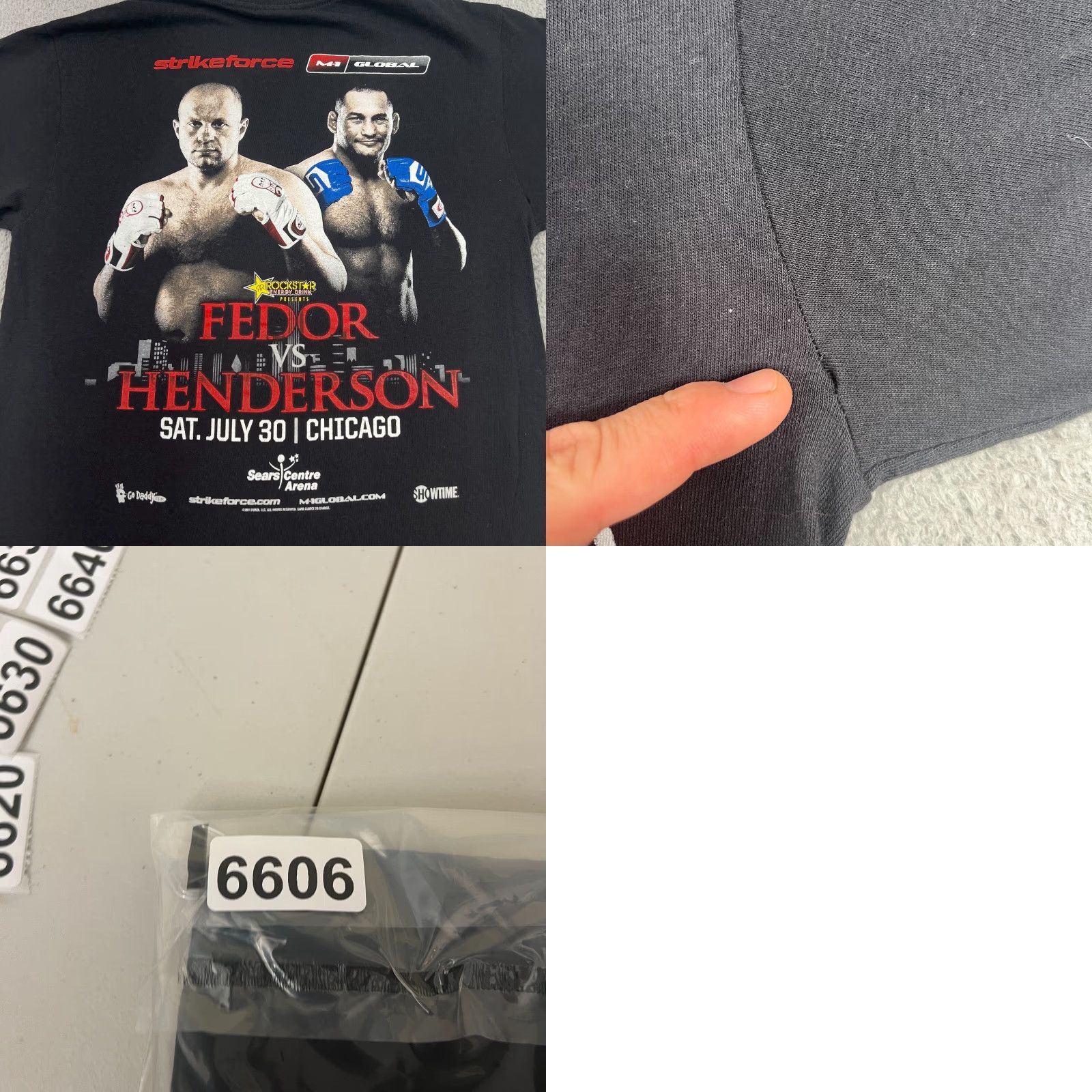 Henderson VINTAGE Strikeforce Fedor Emelianenko vs Henderson T-Shirt Mens Medium Gray Graphic Print Crew Neck Short Sleeve Size US M / EU 48-50 / 2 - 8 Thumbnail