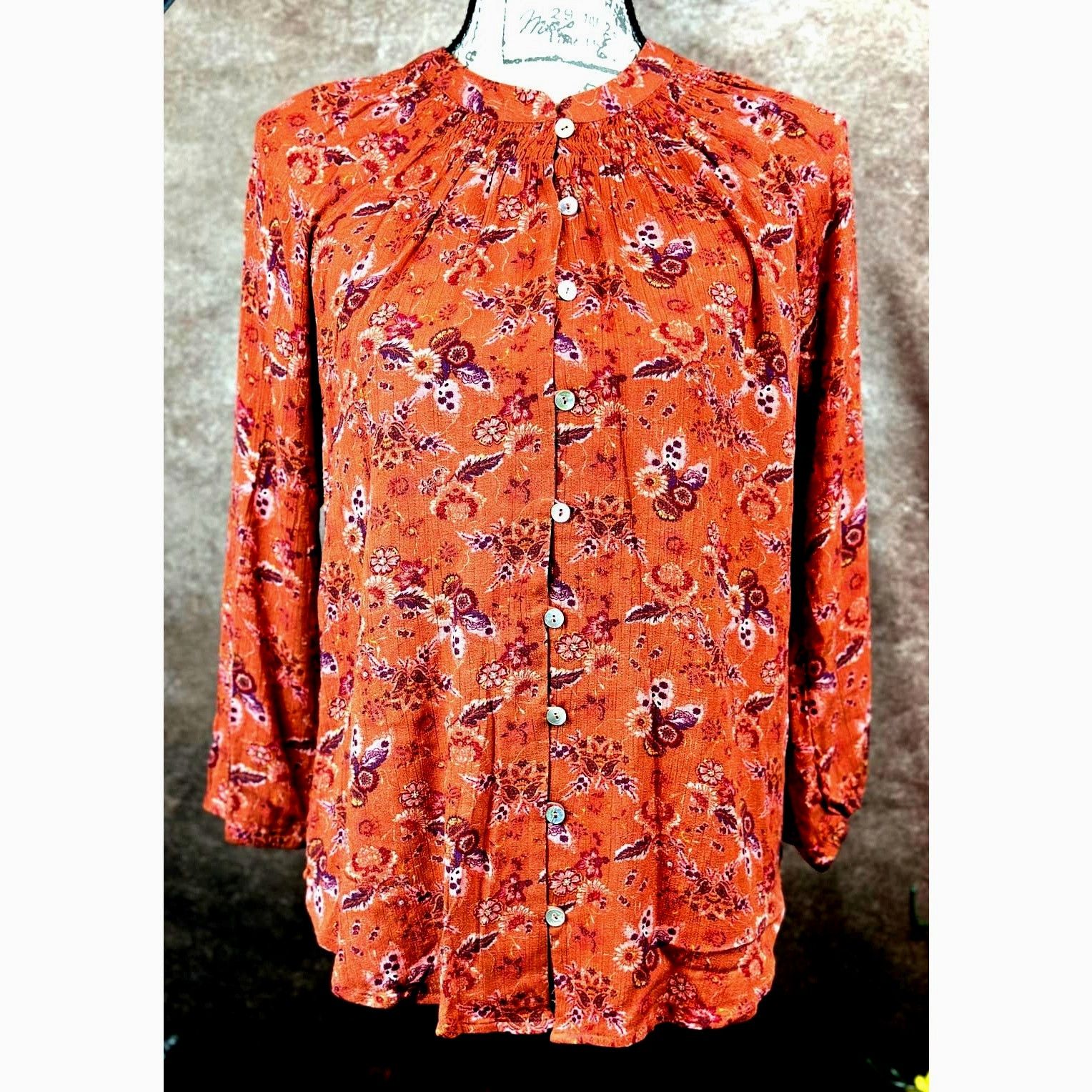Other Mason & Belle Button & Loop Closure Tunic Rustic Floral S Size S / US 4 / IT 40 - 2 Thumbnail