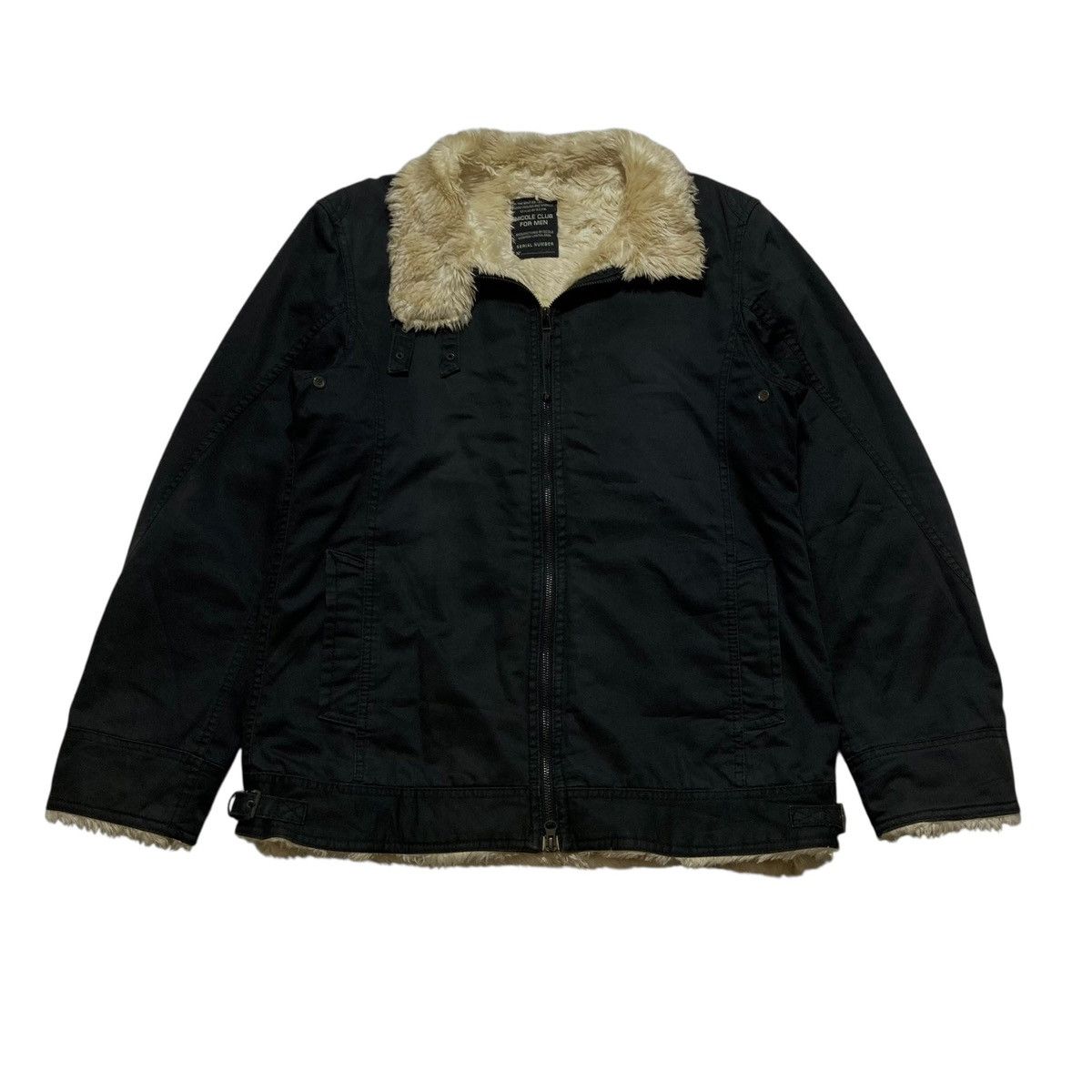 NICOLE CLUB FOR MEN - Fur Double Zipper Jacket Vkei Japanese