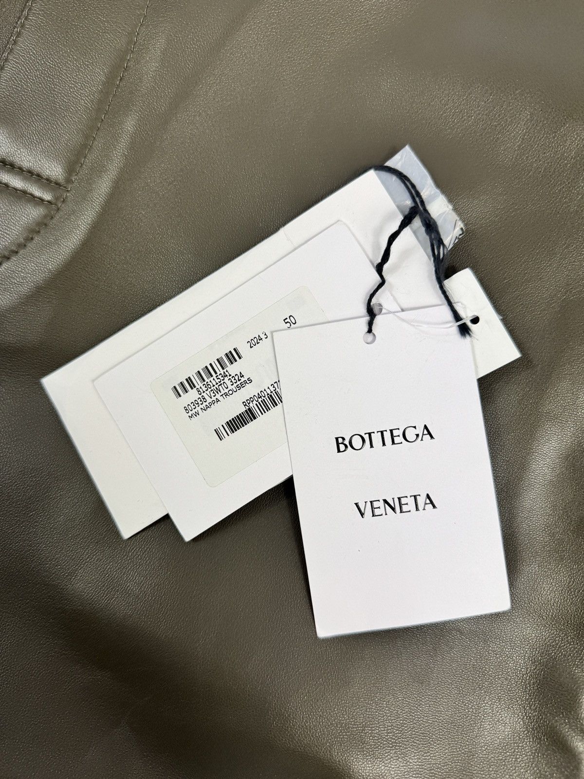 Bottega Veneta KHAKI NAPPA LEATHER PANTS Size US 34 / EU 50 - 14 Thumbnail