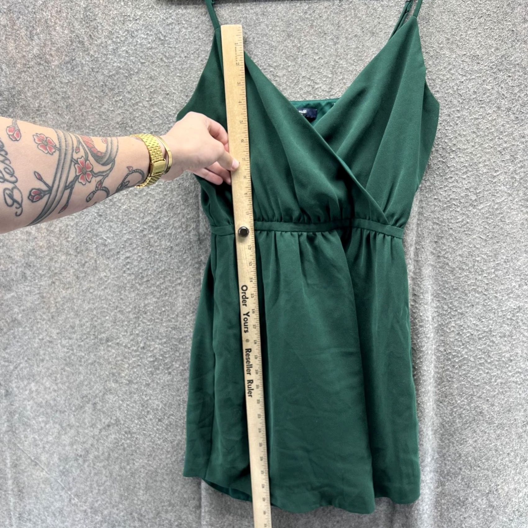 Madewell Madewell Dress Womens 2 Green Wrap Fit & Flare Sleeveless V Neck Short Summer Dress Size 26" / US 2 / IT 38 - 6 Thumbnail