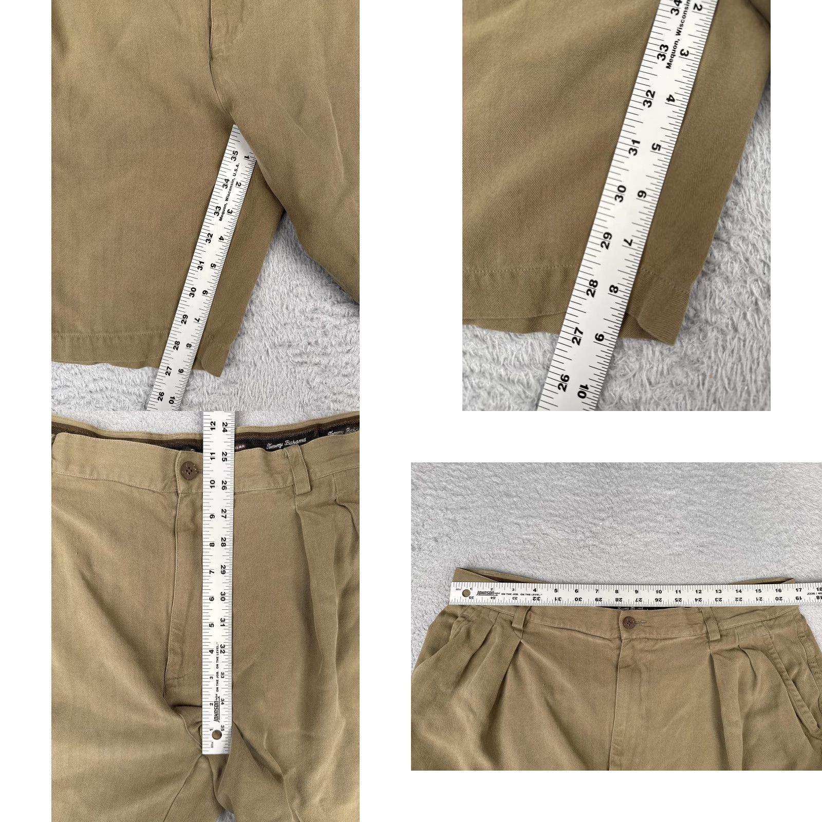 Tommy Bahama Tommy Bahama Shorts Mens 36 Khaki Silk Herringbone Pleated Relax Resort Beach Casual Size US 36 / EU 52 - 8 Thumbnail