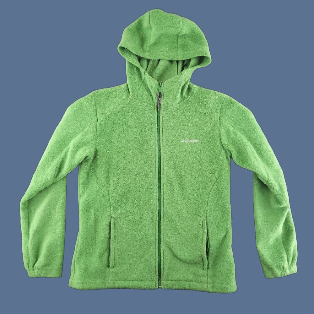 Vintage VINTAGE Columbia Hoodie Womens Large Green Zip Fleece Polyester Size L / US 10 / IT 46 - 1 Thumbnail