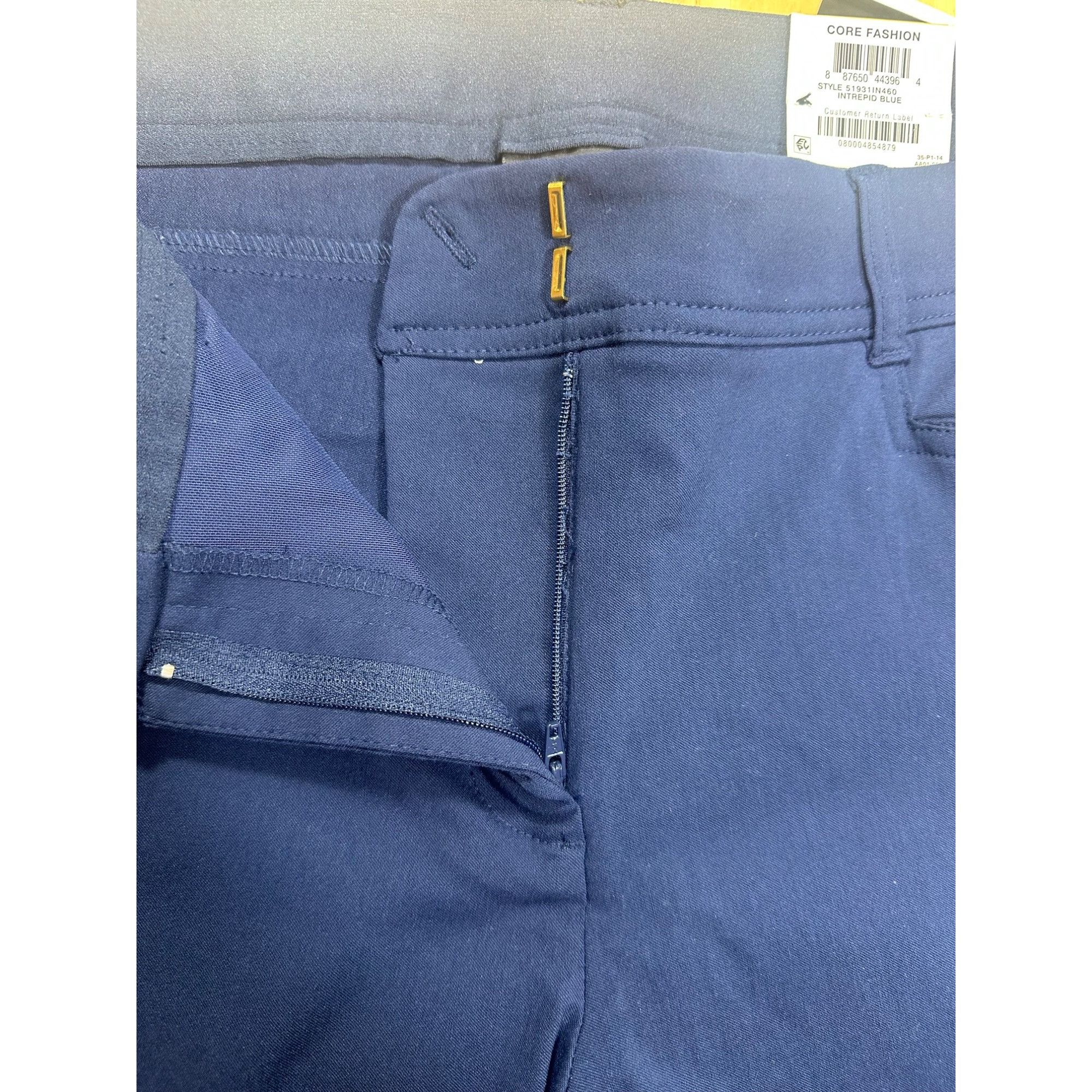 JM Collection NWT JM Collection Straight Leg Pants Navy Blue Size 14S Size 36" / US 14 / IT 50 - 7 Thumbnail