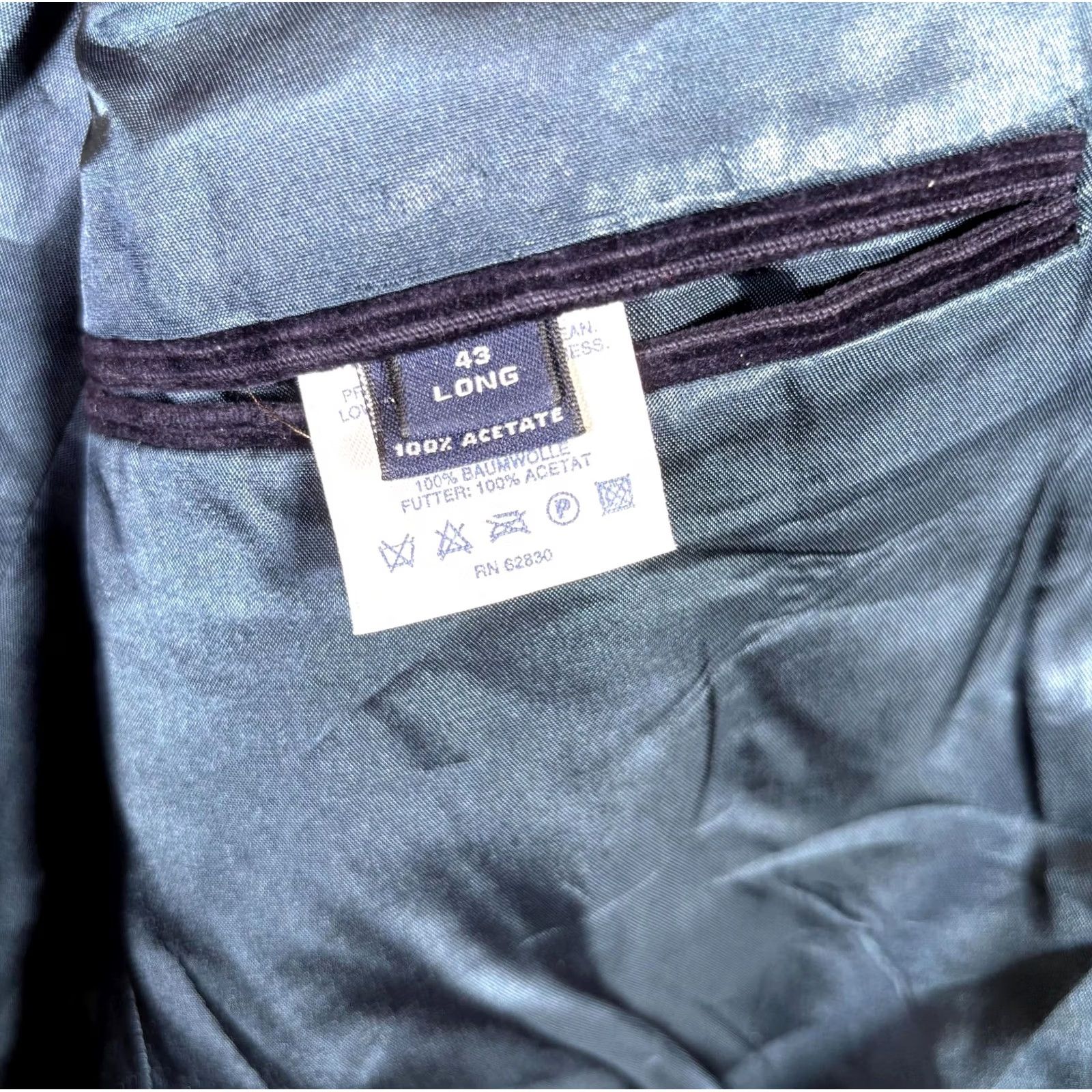Lands' End Lands' End Blazer Mens Purple Corduroy Notch Two-Button Jacket 43 Long Regular Fit Dark Academia Mens Size 44R - 4 Thumbnail