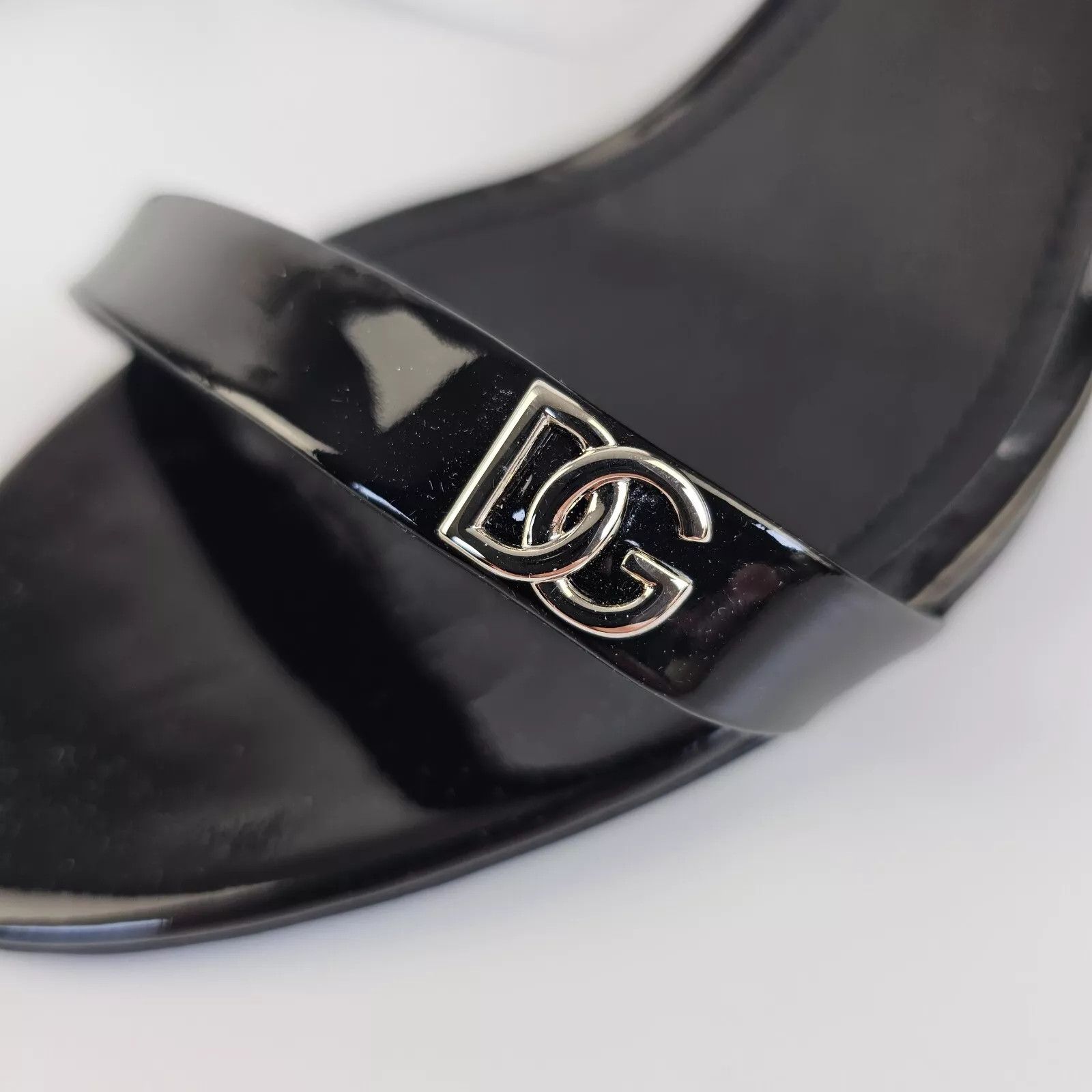 Dolce&Gabbana Keira 60mm Black Leather Sandals New