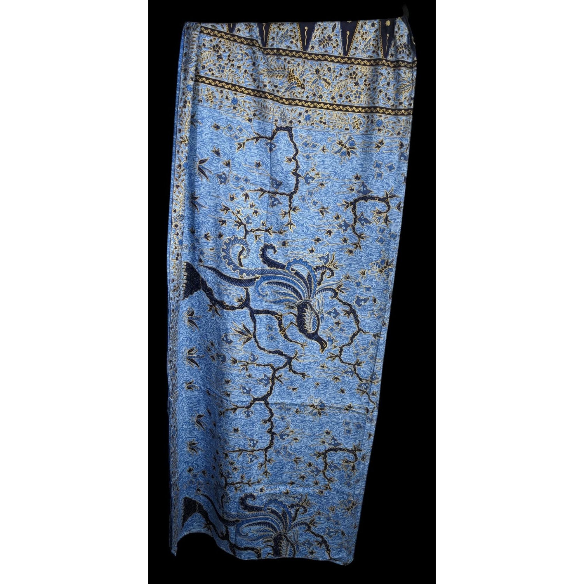 Other Blue Batik Peacock Sarong Wrap 68x45 Inches With Intricate F Size ONE SIZE - 6 Thumbnail