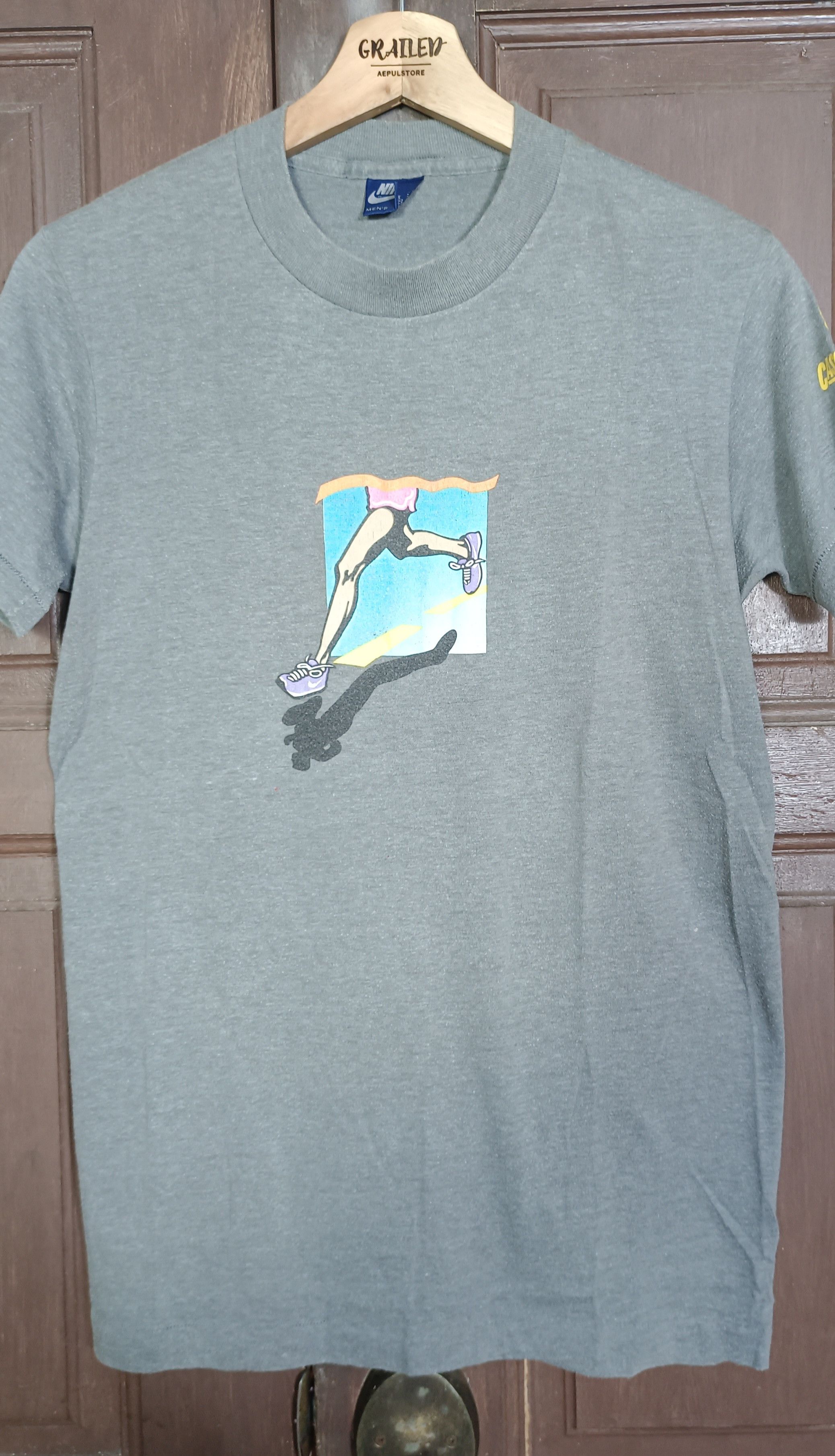 Nike × Vintage Vintage 80s🔥 Nike Running Short Sleeve Shirt Size US S / EU 44-46 / 1 - 3 Thumbnail