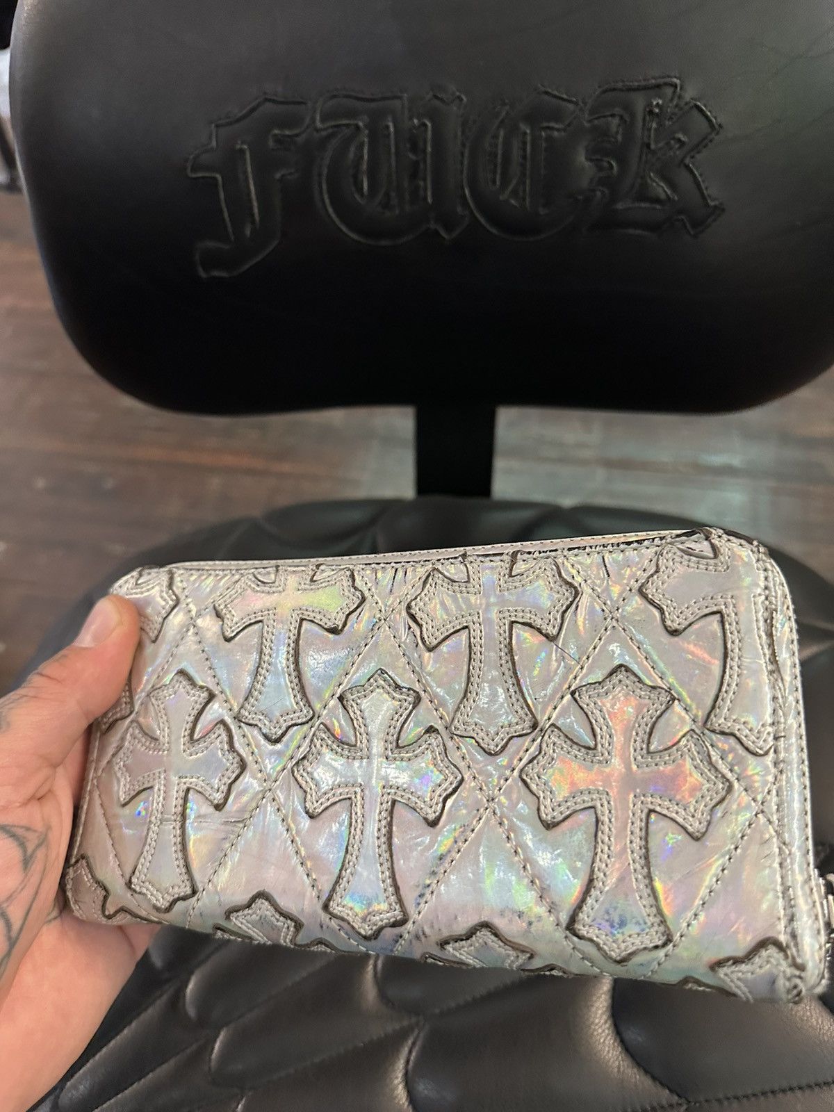 Chrome Hearts Chrome Hearts METALLIC LSD ACID CROSS PATCH WALLET Size ONE SIZE - 5 Thumbnail