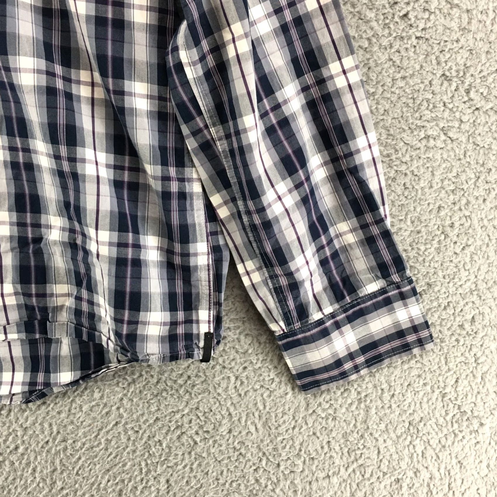 Kenneth Cole KENNETH COLE Button Up Casual Shirt Mens Large Blue Plaid Cotton Long Sleeve Size US L / EU 52-54 / 3 - 3 Thumbnail