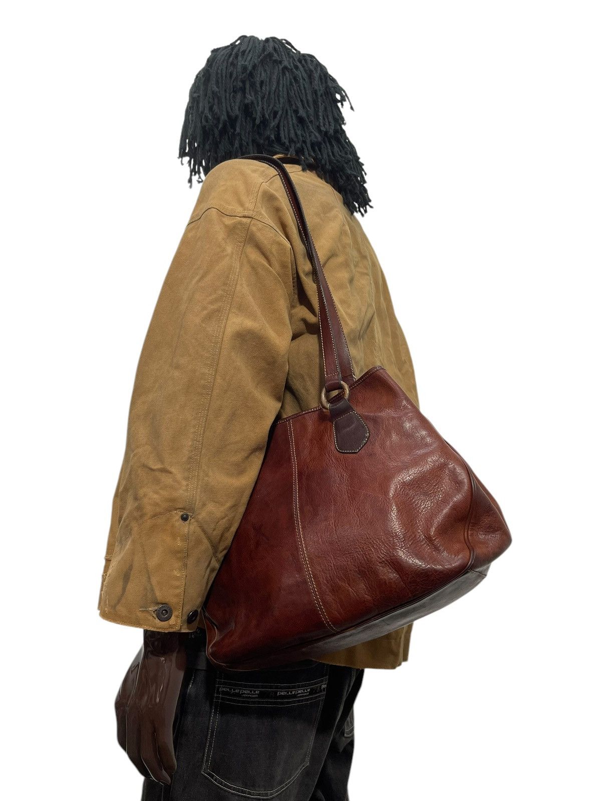 Genuine Leather Full Leather Patina Vintage Unknown Italy Shoulder Bag 1🟩2 Size ONE SIZE - 1 Thumbnail