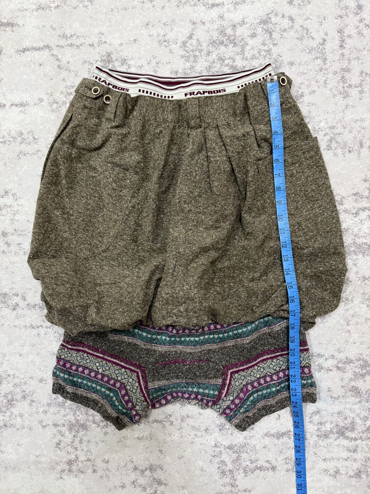 Issey Miyake Frapbois Issey Miyake Layered Balloon Wool Knit Short Pants Size 29" - 14 Thumbnail