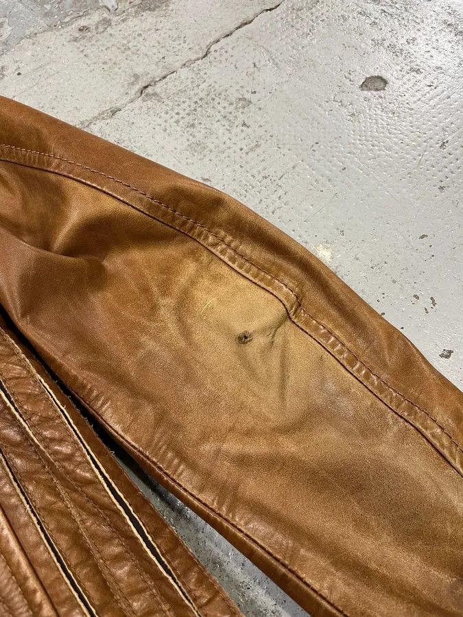 Prada 2000s Prada Brown Aged Leather Biker Jacket Size US S / EU 44-46 / 1 - 9 Thumbnail