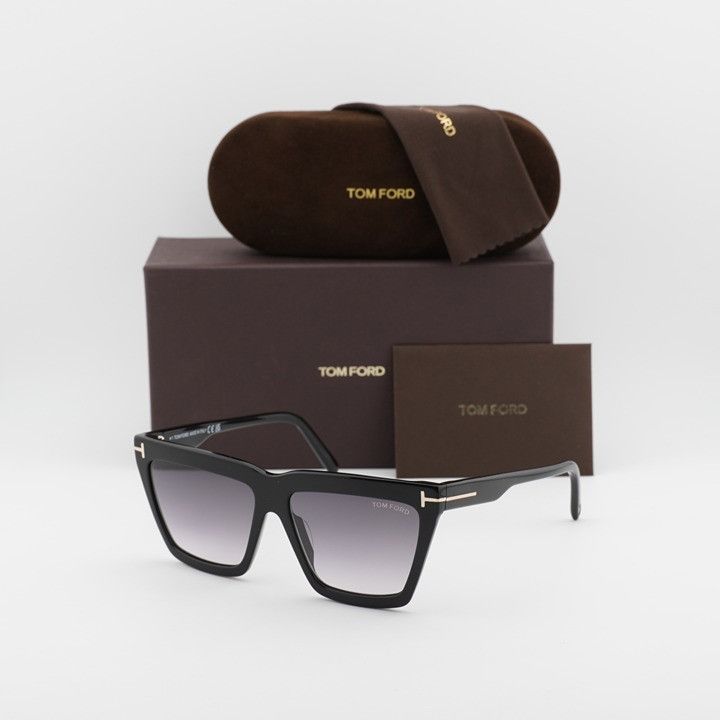 Tom Ford Tom Ford FT1110 01B Eden Sunglasses Shiny Black Geometric Size ONE SIZE - 11 Thumbnail