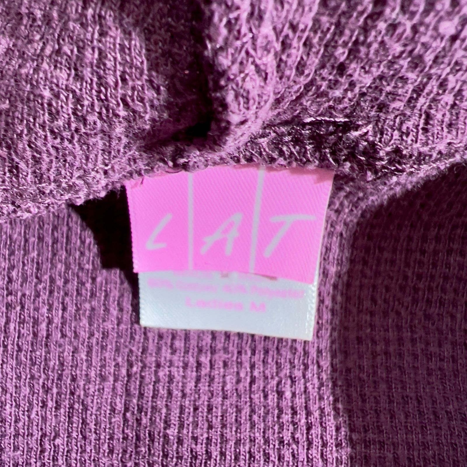 Other Waffle Weave Hoodie LAT Woman's M Purple w/ Butterfly Print Size M / US 6-8 / IT 42-44 - 2 Thumbnail