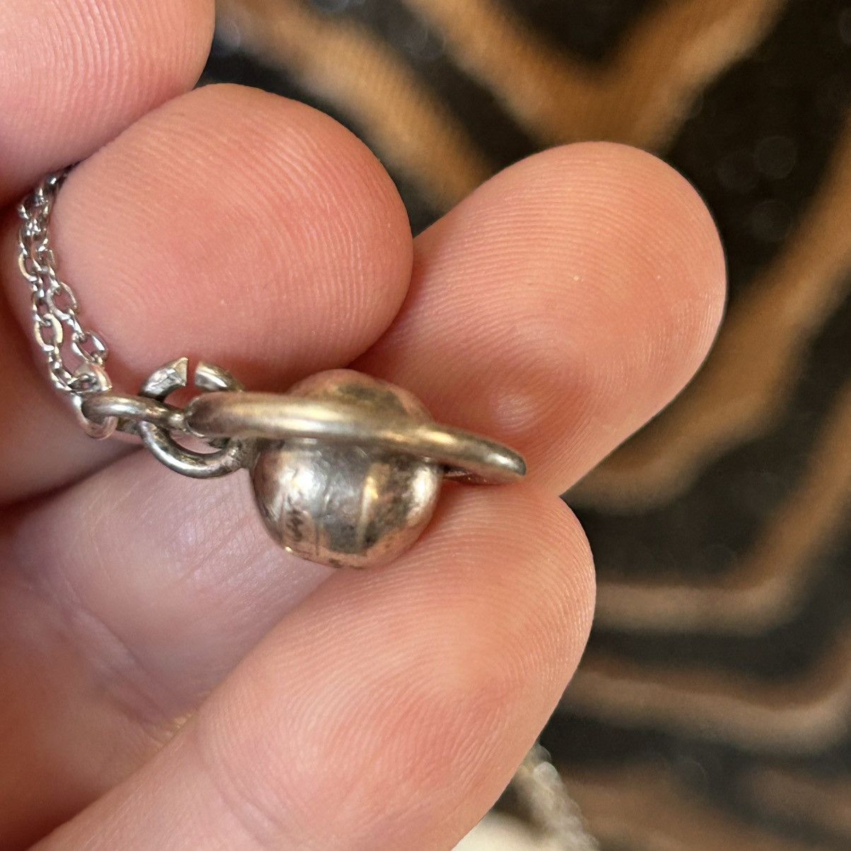 Handmade Handcrafted planetary silver pendant on chain necklace Size ONE SIZE - 7 Thumbnail