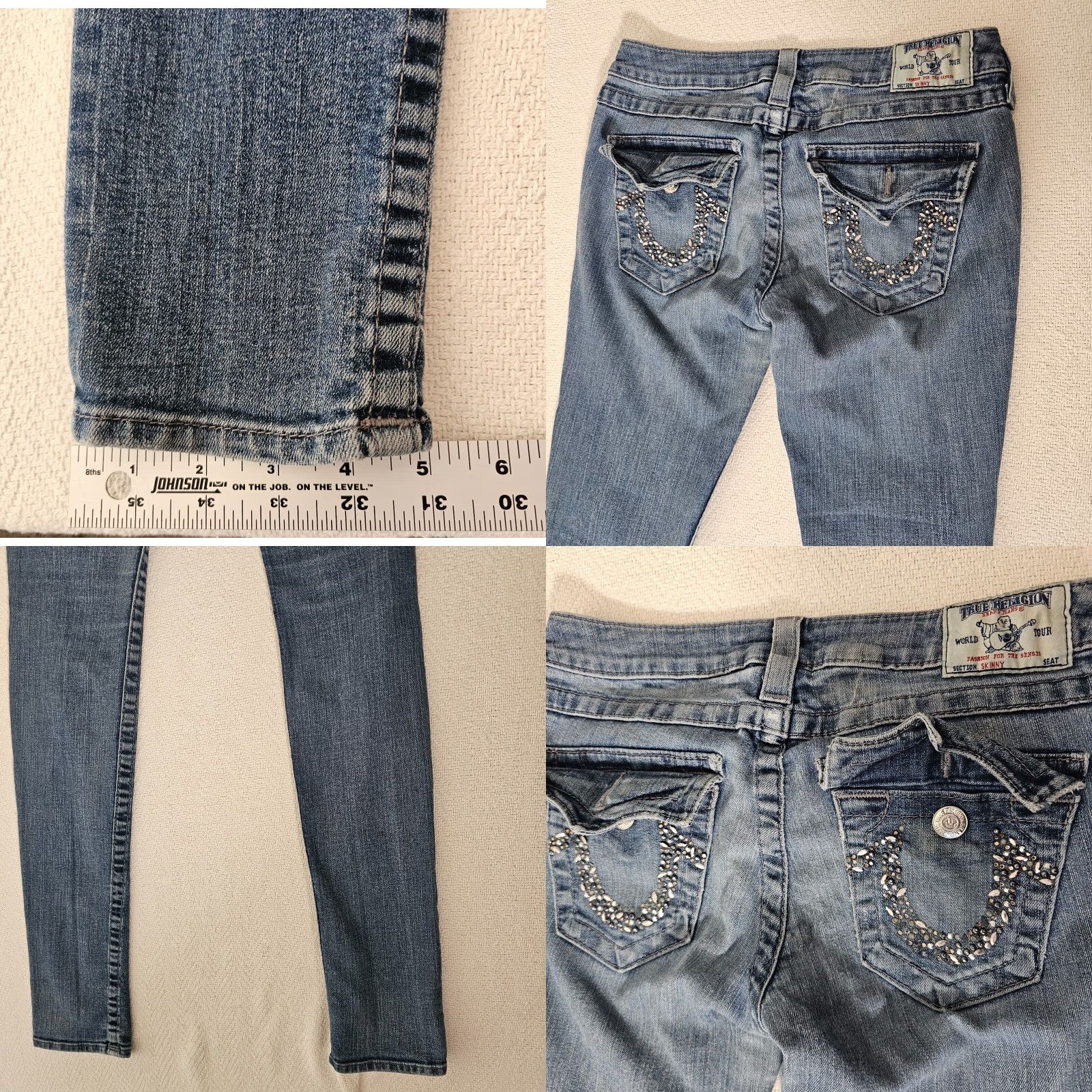 True Religion VINTAGE True Religion Jeans Woman Skinny Low Rise 27 Blue 5-Pocket Denim 33in Inseam Womens Jeans Size 27" / US 4 / IT 40 - 8 Thumbnail