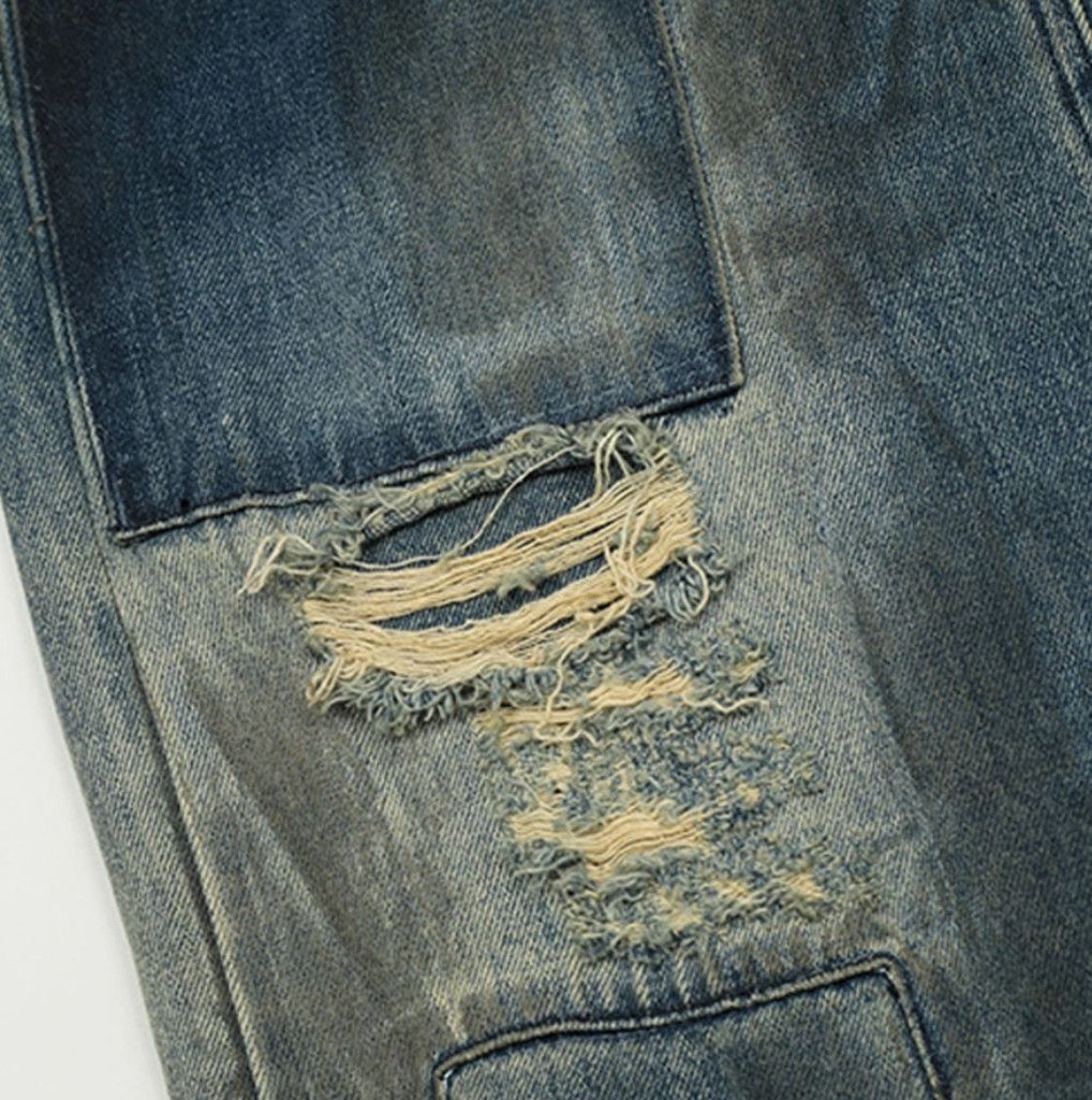 Vintage Baggy Ripped Patchwork Loose Street Jeans