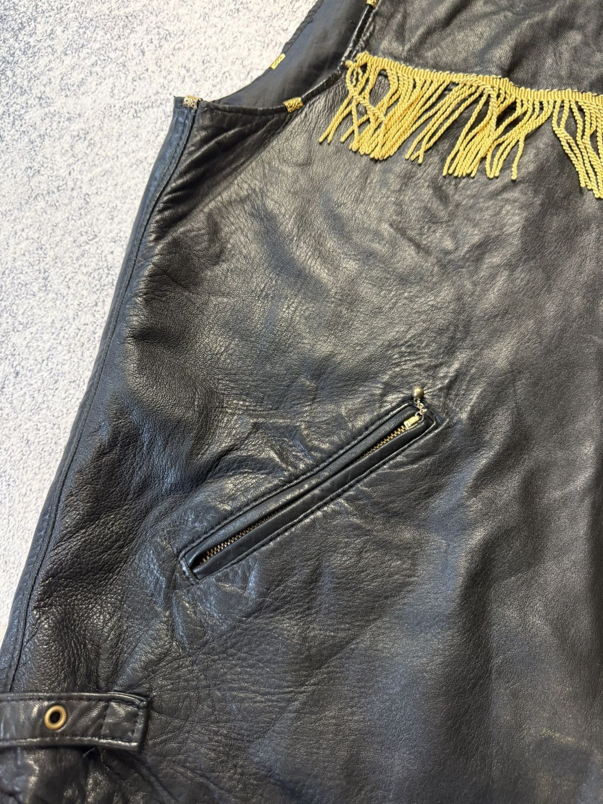 Leather Vintage Real Leather Vest Elvis Y2K Japanese Size US XL / EU 56 / 4 - 5 Thumbnail