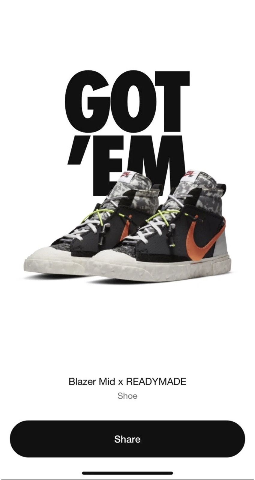 Nike × READYMADE Nike Blazer Mid Readymade Black Size 7 Size US 7 / EU 40 - 3 Thumbnail