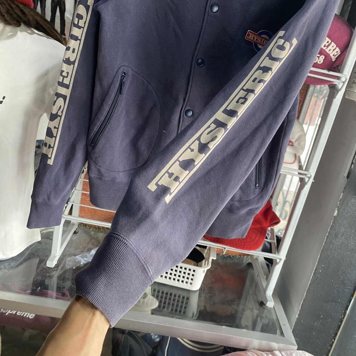 Hysteric Glamour VINTAGE‼️Hysteric Glamour Faded Blue Varsity Jacket Size US L / EU 52-54 / 3 - 7 Thumbnail