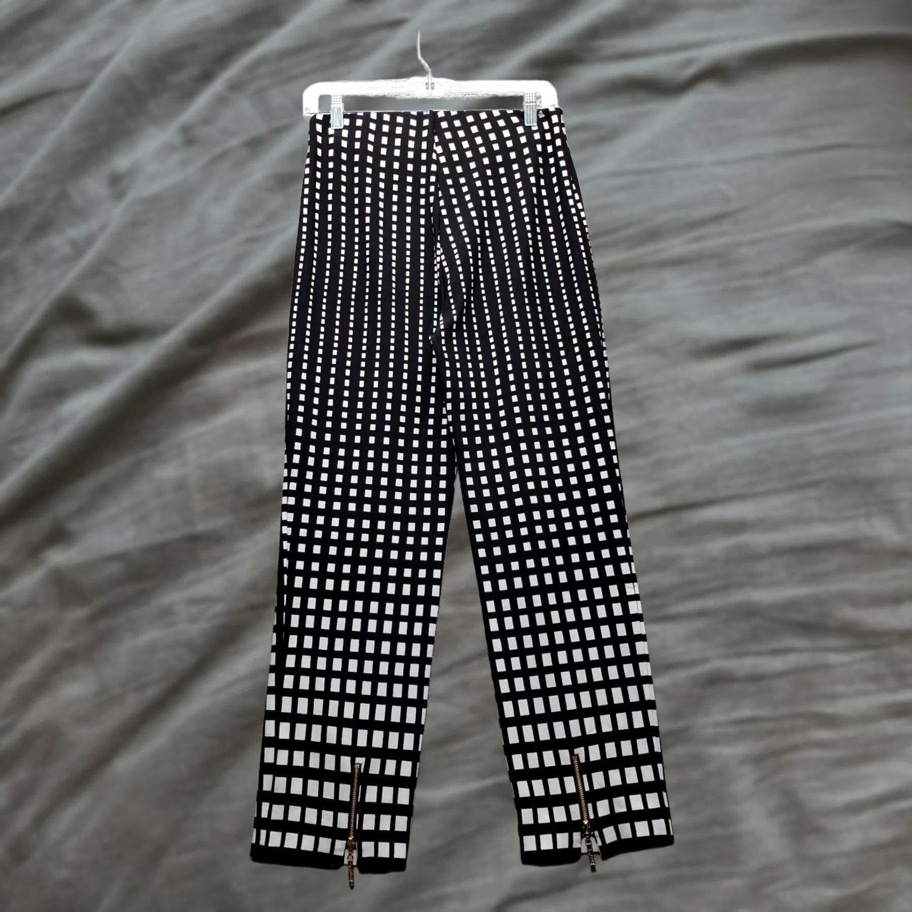 Joseph Ribkoff Joseph Ribkoff Womens 4 Multicolor Check Stretch Ankle Pants Zip Front Size 27" / US 4 / IT 40 - 1 Thumbnail
